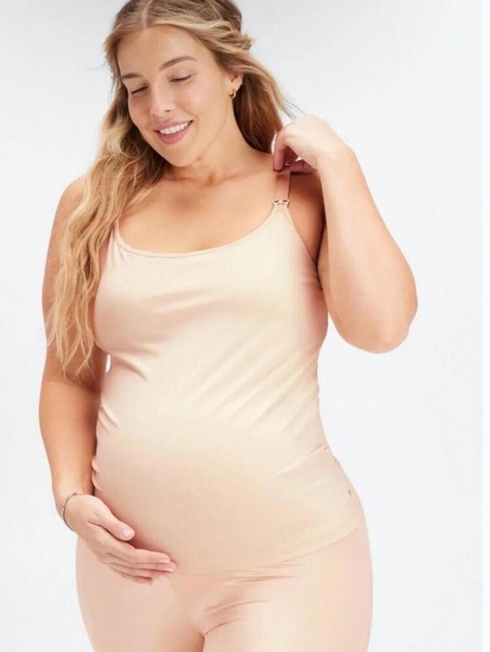 Fabletics May Maternity Nursing Beige Nude Tank Top Size 2X 18/20 NWT
